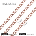 Rose gold stainless steel flat O-chain link 2.5x3.5mm for DIY jewelry making - Diameter 0.5 Width 2.5 x 3.5 - Rose Gold