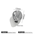 Irregular oval stainless steel bead with silver polished finish for DIY jewelry, 12x15mm - Oval Style 2 (2) / Silver