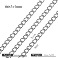 Silver stainless steel 4x3mm oval link chain for DIY jewelry making accessories - Diameter 0.6 Width 3 x 4 - Steel Color