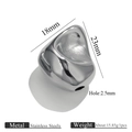 Polished silver 304 stainless steel pebble bead 18x23mm with a 2.5mm hole - Pebble Style 5 (5)