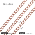 Rose gold stainless steel flat O-link chain DIY jewelry accessory with 4x3mm size - Diameter 0.6 Width 3 x 4 - Rose Gold