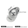 Polished silver stainless steel teardrop bead charm with 4.5mm hole and 45mm length - Large Teardrop Style 8 (8)