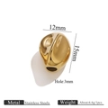 Golden 18K plated stainless steel irregular oval bead charm with 3mm hole and 15mm height - Oval Style 2 (G2)