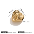 18K gold plated stainless steel irregular heart bead for DIY jewelry making 15mm - Heart Style 3 (G3)