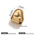 Irregular 18K gold plated stainless steel bead with smooth mirror finish and large hole - Bean Style 4 (G4)