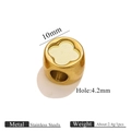 Goldene 10 mm vierblättrige Kleeblattperle aus Edelstahl für DIY-Schmuckherstellung - Gelb