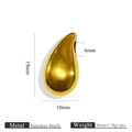 Polished 18K gold plated stainless steel teardrop bead charm for DIY jewelry making - Teardrop Style 7 (G7)