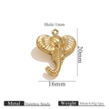 PVD gold plated stainless steel elephant charm pendant for DIY jewelry bracelets 20x16mm - Elephant (KK202)