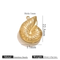 PVD gold plated hollow conch shell charm in stainless steel for jewelry making - Conch (KK113)