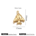 PVD gold plated stainless steel fish pendant charm with a wavy textured surface - Fish (K225)