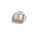 Maglia per bracciale italiano in argento con lettera I dorata, 10mm per 9mm - Lettera I