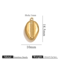 PVD gold plated stainless steel hollow sea shell charm for jewelry making - Shell (KK106)