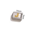 Maglia componibile 10mm per bracciale italiano in acciaio con lettera J dorata - Lettera J