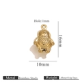 PVD gold plated stainless steel penguin charm pendant with textured detail 16mm - Penguin (KK039)