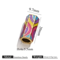 Hexagonal stainless steel enamel spacer bead with 5.5mm large hole in gold finish - Colorful Block Patchwork Pattern (3050)