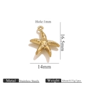 PVD gold plated stainless steel starfish charm with size measurements for DIY jewelry - Starfish (K217)