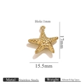 PVD gold plated stainless steel starfish charm with a textured hammered finish - Starfish (K218)
