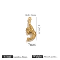 Golden PVD plated stainless steel shrimp charm pendant measuring 19mm by 7mm - Shrimp (K246)