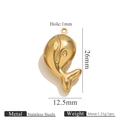 Golden dolphin charm in stainless steel for jewelry making measuring 26mm by 12.5mm - Whale (K227)