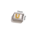 Charm modulare per bracciale italiano in acciaio con lettera U dorata da 9mm - Lettera U