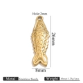 Golden fish shaped stainless steel pendant 26mm x 8mm for DIY jewelry making - Gold Thin Fish Style