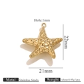 PVD gold plated stainless steel starfish charm with textured surface for jewelry making - Starfish (K219)