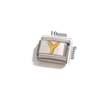 Maglia per bracciale italiano in acciaio inossidabile argento con lettera Y dorata - Lettera Y