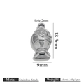 Polierter silberner Kugelfisch-Anhänger aus Edelstahl für DIY-Schmuck 18,5 mm - Stahlfarbe Fetter Fisch Stil
