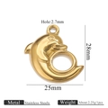 Goldener Delfin-Anhänger aus Edelstahl für DIY-Schmuck mit Maßangaben versehen - Gold Großer Delfin Stil