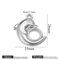 Poliertes Delphin-Anhänger aus Edelstahl für DIY-Schmuckherstellung 2,25g Silberoptik - Stahlfarbe Großer Delfin Stil