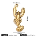 Goldener Edelstahl Hummer Anhänger für DIY Schmuck mit Abmessungen und Gewicht Details - Gold Kleiner Hummer Stil