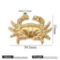 Goldener Edelstahl-Krabbenanhänger für DIY-Schmuckherstellung 39,5x33mm - Gold Kleine Krabbe Stil