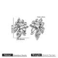 Silver stainless steel irregular leaf pendant with hammered texture for DIY necklaces - Steel Seaweed Pendant