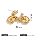 Golden stainless steel bicycle pendant with 1.8mm hole and polished vintage finish - Vintage Bicycle Style 1 / Gold