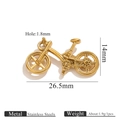 Vintage gold plated stainless steel bicycle pendant with size 26.5mm by 14mm dimensions - Vintage Bicycle Style 2 / Gold