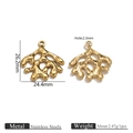 Gold plated stainless steel coral branch pendant with intricate cutout details - Gold Coral Pendant