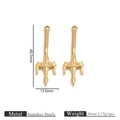Polished gold stainless steel sword pendant charm for DIY jewelry making and necklaces - Trident Sword Pendant (3107) / Gold