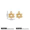 Polished gold stainless steel Star of David pendant for DIY jewelry, 18.5x13.5mm size - Hexagram Pendant (3107) / Gold