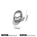 Chiusura a moschettone a forma di cuore in acciaio inox per gioielli, 16mm x 12mm - Stile Cuore (Stile 1) / Color Acciaio