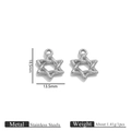 Star of David stainless steel charms for DIY jewelry making 18.5mm silver pendants - Silver Hexagram Pendant (3107)