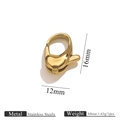 Chiusura a moschettone in acciaio inossidabile dorato lucido 16x12mm per gioielli fai da te - Stile Cuore (Stile 1) / Oro
