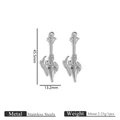 Silver fantasy dragon wing axe sword pendant in stainless steel for DIY jewelry - Silver Dragon Wing Axe Pendant (3107)