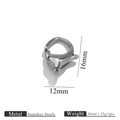 Chiusura a moschettone a goccia in acciaio inossidabile lucido 16mm per gioielli DIY - Stile Goccia Irregolare (Stile 2) / Color Acciaio