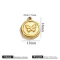Gouden roestvrijstalen vlinderzegel hanger voor DIY sieraden maken in 16mm formaat - Vlinder / Goud