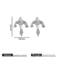 Mini stainless steel anchor charm pendant with three connector loops for jewelry making - Silver Three-ring Anchor Pendant (3107)