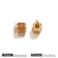18k gold plated stainless steel spacer bead with orange crystals and cross engraving - Champagne