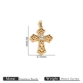 Vintage 18k gold plated stainless steel hollow cross pendant with a clear central stone - Geometric Mesh Hollow Cross Style (6)