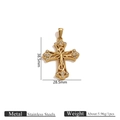 18k gold-plated stainless steel cross necklace featuring crystal accents and Jesus relief - Classic Crucifix Relief Style (7)
