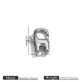 Fermoir mousqueton en acier inoxydable argenté pour bijoux DIY, 13,3mm x 9mm - Style Ovale (Style 6) / Acier