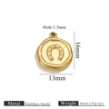 Gouden roestvrijstalen hoefijzer hanger met zegeltextuur en een hoogte van 16mm - U-vorm / Goud